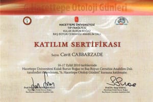 6. Hacettepe Otoloji Günleri — 16–17 Eylül 2010