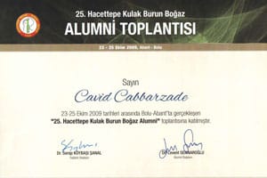 25. Hacettepe Kulak Burun Boğaz Alumni Toplantısı — Bolu-Abant, 23–25 Ekim 2009