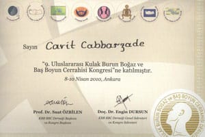 9. Uluslararası Kulak Burun Boğaz ve Baş Boyun Cerrahisi Kongresi — Ankara, 8–10 Nisan 2010