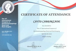 10th International Congress of Otorhinolaryngology Head and Neck Surgery — Ankara, 26–28 April 2012